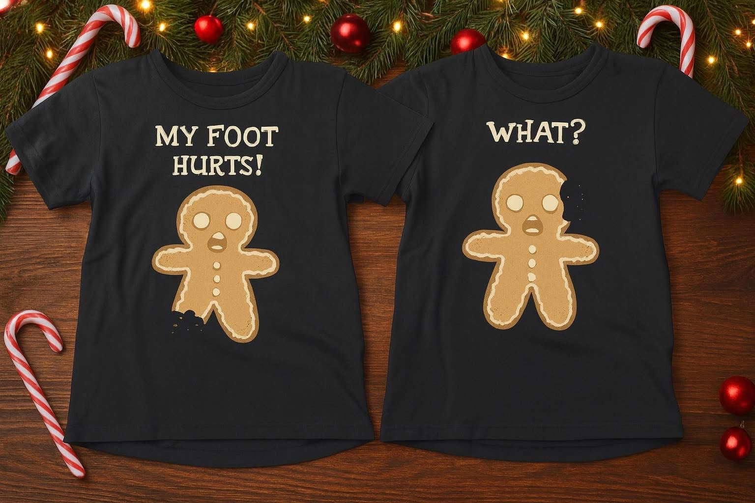 Viral Couples Christmas 2025 Bitten & Broken Gingerbread Matching Shirts